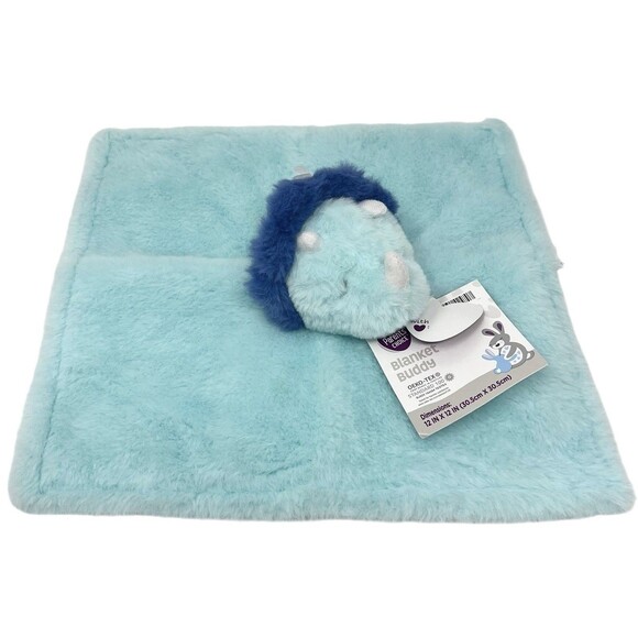 Parents Choice Triceratops Dinosaur Lovey Plush Blue Security Blanket Buddy NEW - Picture 3 of 10